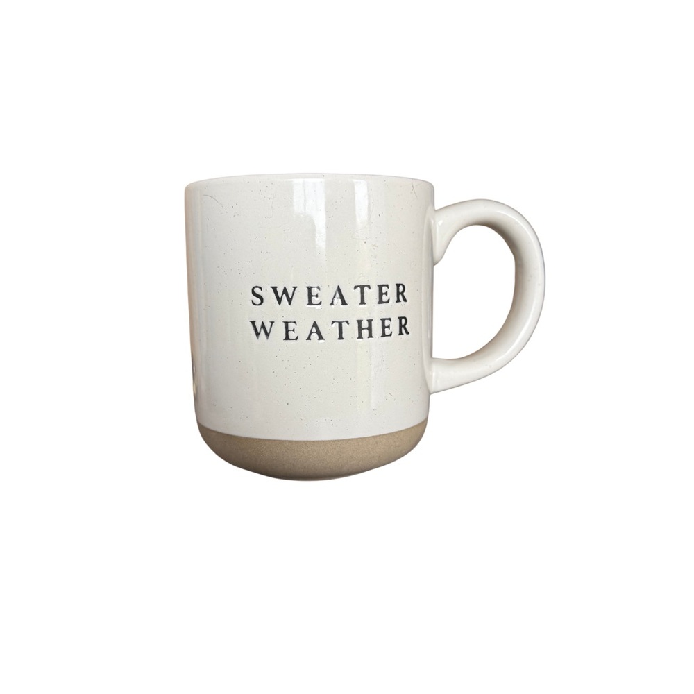 Sweater Weather Cream and Tan Mug
